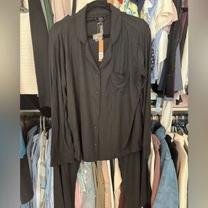 NWT Skims Rib Sleep Set Black Medium